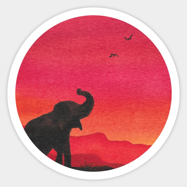 African sunset Sticker by RosanneCreates